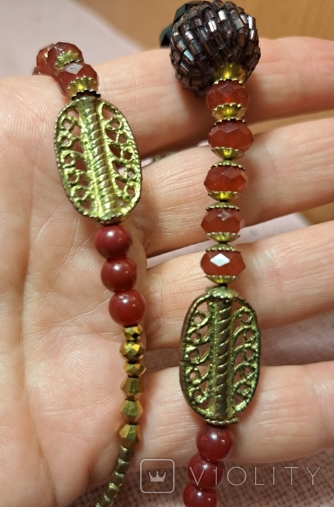 Винтаж восточные бусы ожерелье, гранёные бусины, фото №6