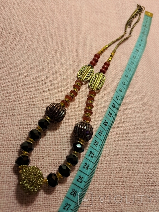 Винтаж восточные бусы ожерелье, гранёные бусины, фото №10