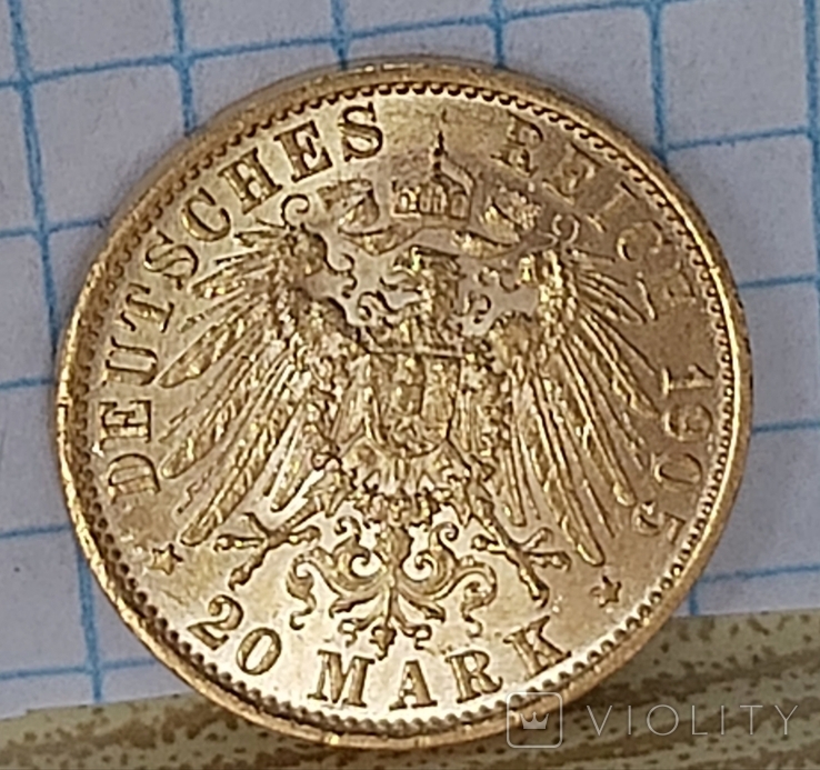 20 марок 1905 Пруссія, фото №3