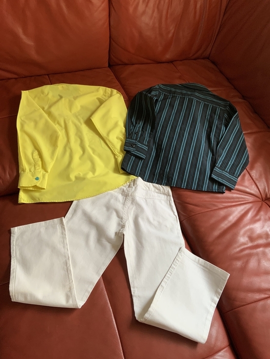 Комплект белые брюки Mothercare рубашки, 7-8 лет, фото №9