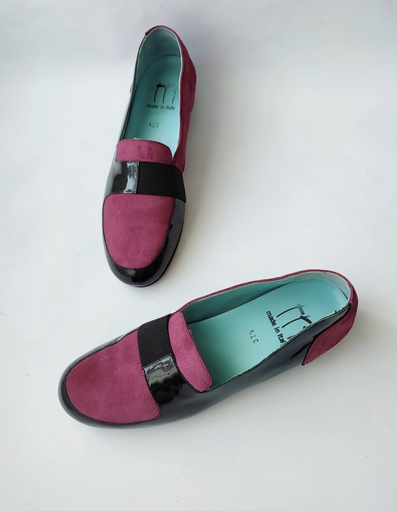 Стильні лакові шкіряні туфлі лофери мокасини, фото №3