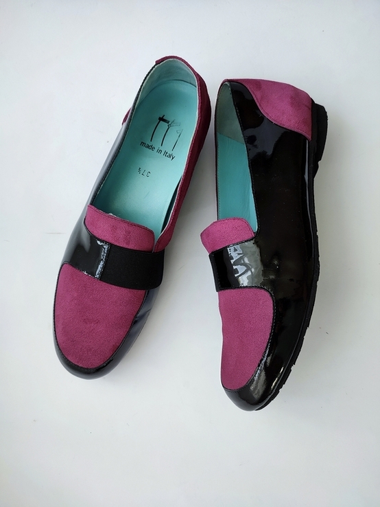 Стильні лакові шкіряні туфлі лофери мокасини, фото №5