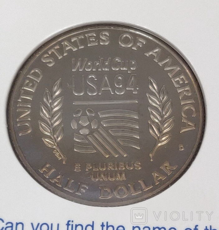 Юбилейная монета 50 Центов США Чемпионат Мира 1994 в буклете (D), фото №8