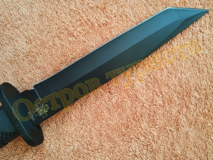 Тактический Охотничий нож 2178A Black Tanto с пластиковым чехлом 30 см, фото №7