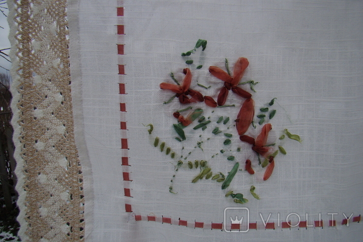 Tablecloth, napkin, decorative embroidery with ribbons 74 x 74 cm, photo number 8