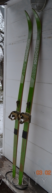 Teenage wooden skis "Youth. Novovyatsk". Made in the USSR. 1987 year of manufacture Length 163 cm., photo number 3