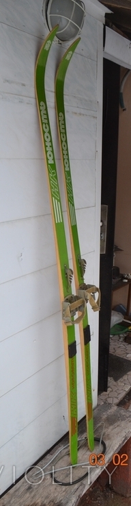 Teenage wooden skis "Youth. Novovyatsk". Made in the USSR. 1987 year of manufacture Length 163 cm., photo number 4