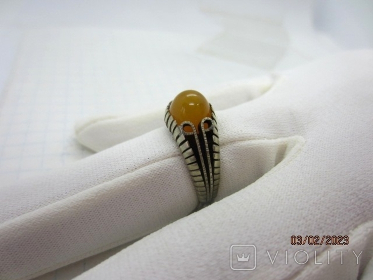 Cupronickel Amber Ring cccp, photo number 3