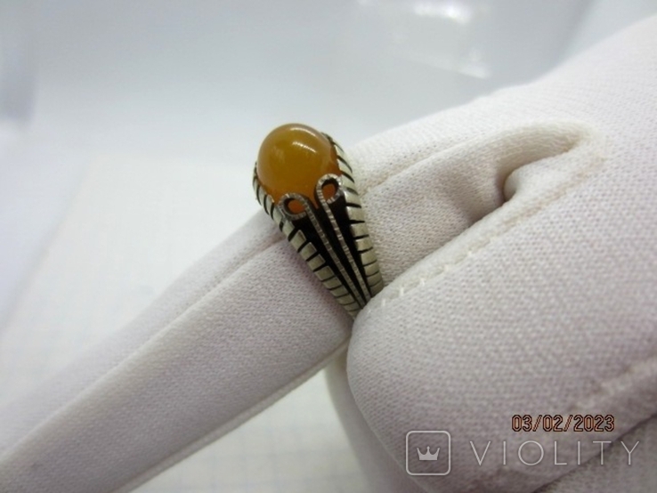 Cupronickel Amber Ring cccp, photo number 5