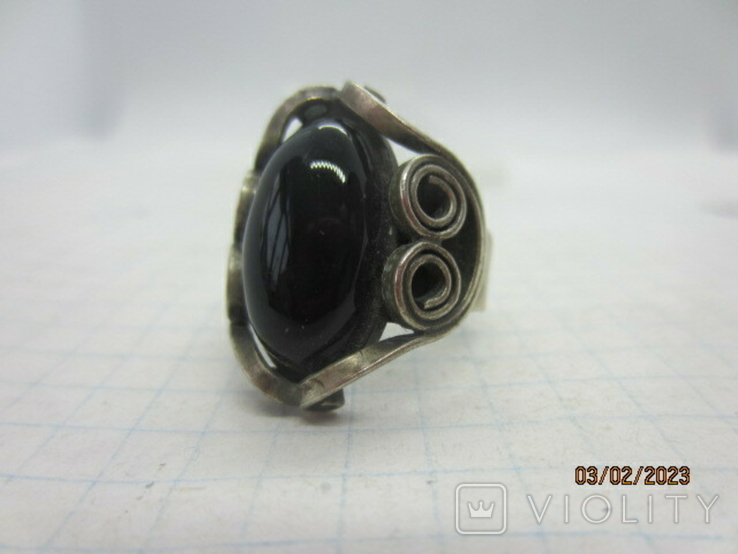 Cupronickel Scan Agate Ring CCCP