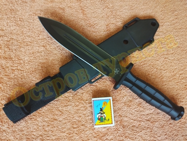Тактический обоюдоострый нож Columbia 5518A Black 30 см, фото №4