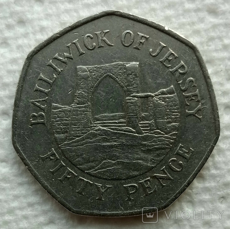 50 pence 1997 пенсов Джерси UK Великобритания, photo number 2