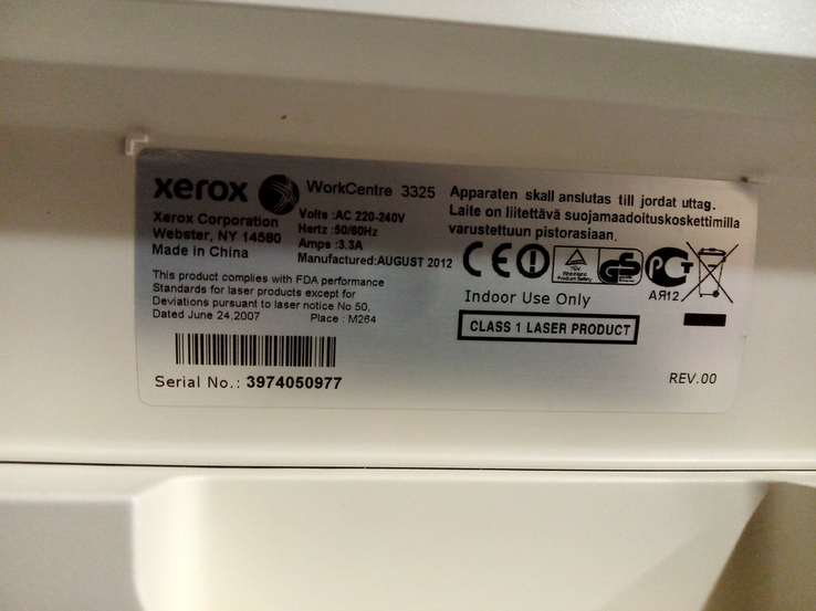 МФУ лазерный Xerox WorkCentre 3325 Wi-Fi Duplex Lan Принтер копир сканер автоподатчик факс, numer zdjęcia 6