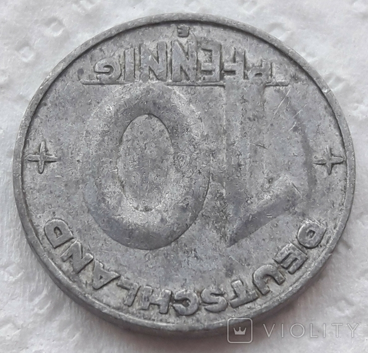 Німеччина, Східна Німеччина, 10 пфенігів, 1952, фото №4