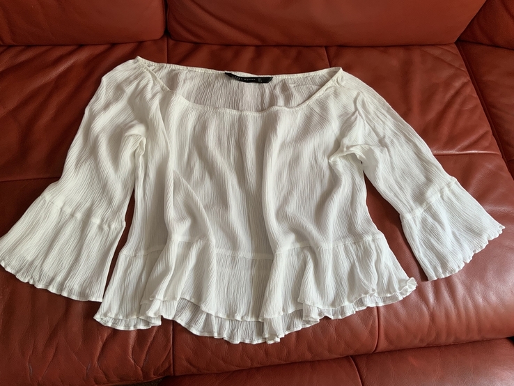 Блузка белая воздушная Zara, р.м, фото №2