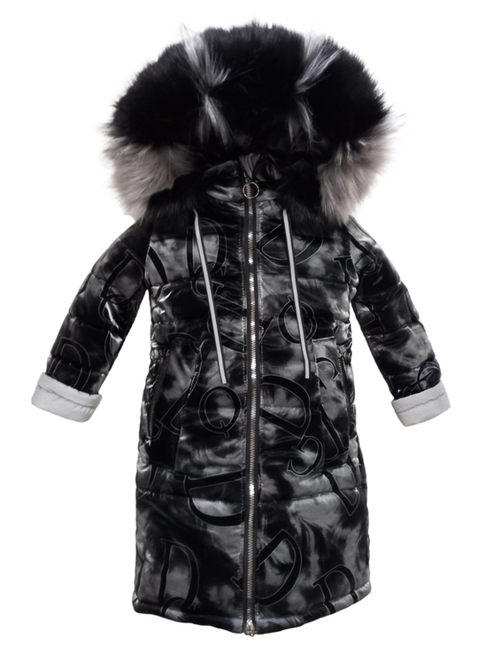 Зимове супер довге пальто Bahiriya зі світловідбивачами чорне 122 ріст 1066c122, фото №2