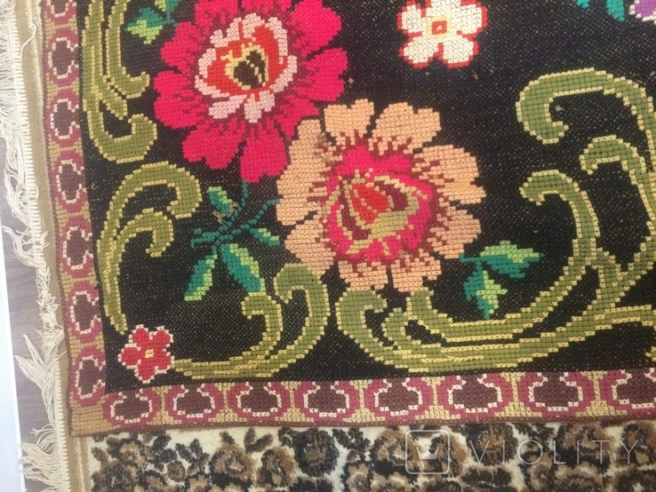 Ченівецький килим з хрестом на мішковині., фото №4