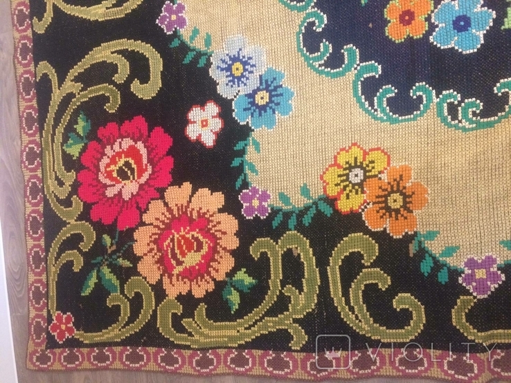 Ченівецький килим з хрестом на мішковині., фото №5