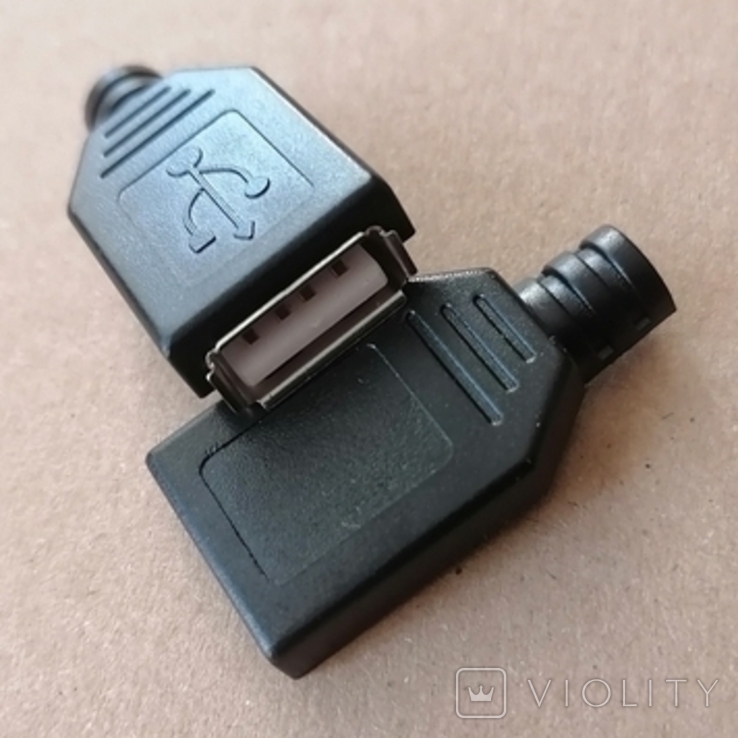 1 шт. USB штекер, 4 контактный разъём "Мама", female, фото №2