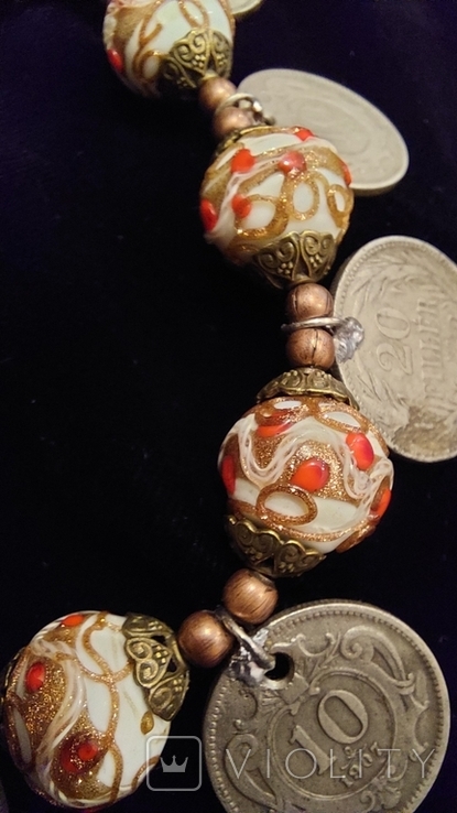 Венеційка монети сережки коралі, фото №9