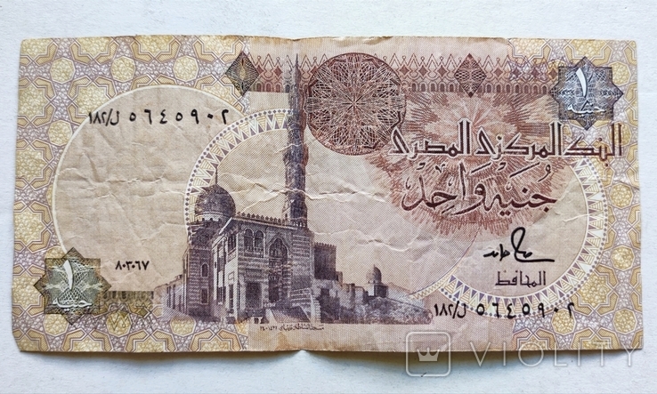 Банкнота 1 фунт Єгипту, фото №2
