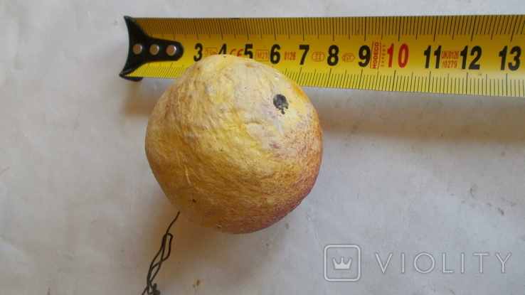 Ялинкова іграшка Яблуко,пап"є-маше,СССР, фото №4