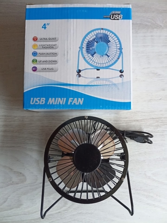 Вентилятор настольный Металл ,винт 10 см, 4 Вт, USB, photo number 4