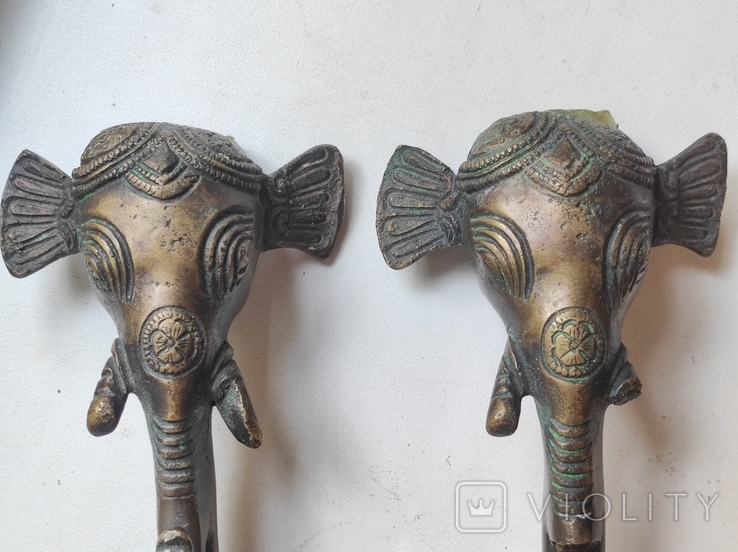 Накладки слони бронза, фото №2