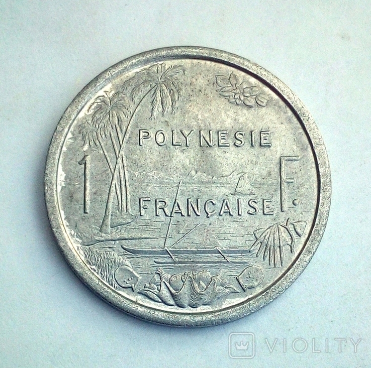 Французская Полинезия 1 франк 1975 г., фото №3