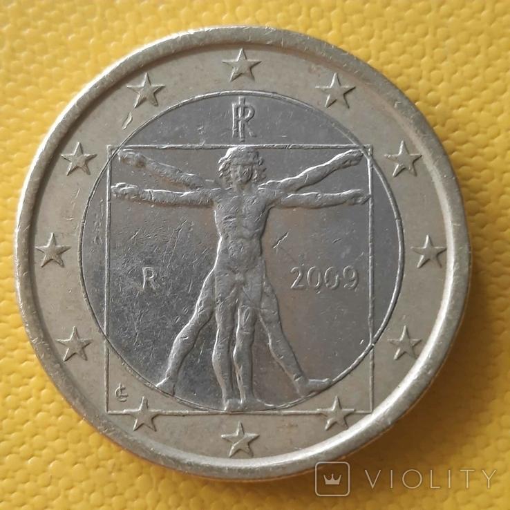 Італія / 1 євро / 2009, фото №2