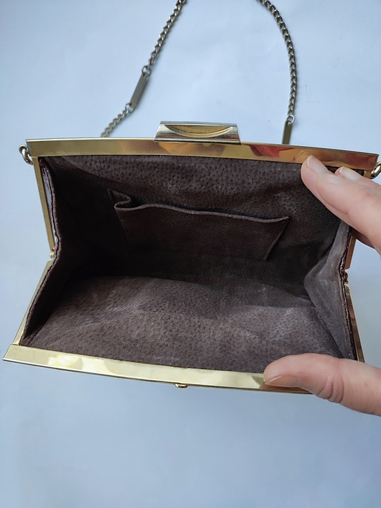 Винтажная сумочка клатч из натуральной змеиной кожи Англия, фото №13