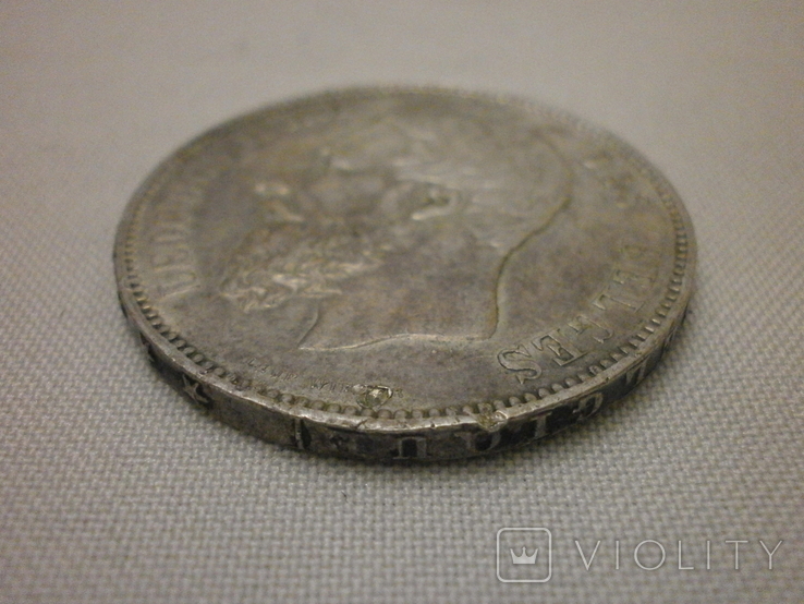 5 франків 1873 р. срібло. Бельгія., фото №5