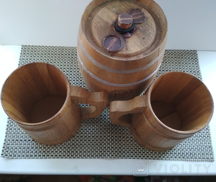 Пивной набор посуды из натурального дерева , сувениры(Крым)., фото №8
