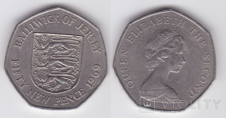 Jersey Джерси - 50 New Pence 1969