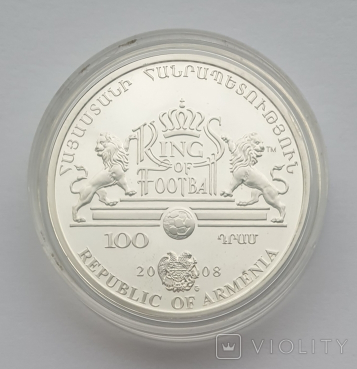 100 драм. 925 проба. Эйсебио. Proof. Армения. 2008, фото №4