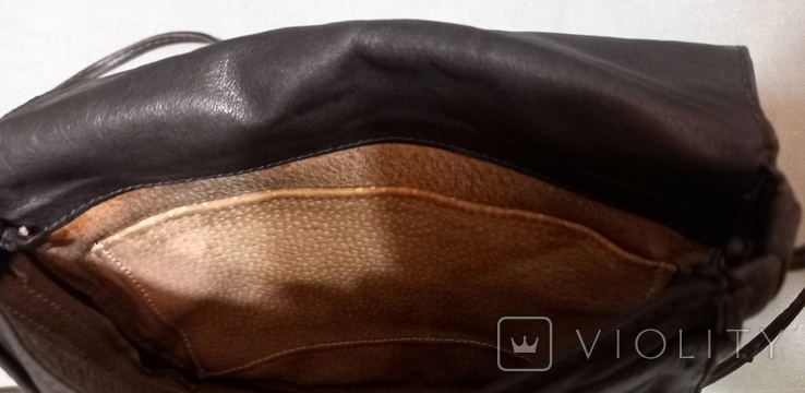 Жіноча вінтажна плечова сумка Натуральна шкіра Темно-коричневий Європа, фото №8