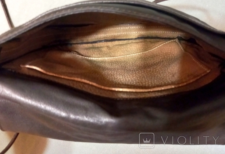 Жіноча вінтажна плечова сумка Натуральна шкіра Темно-коричневий Європа, фото №10