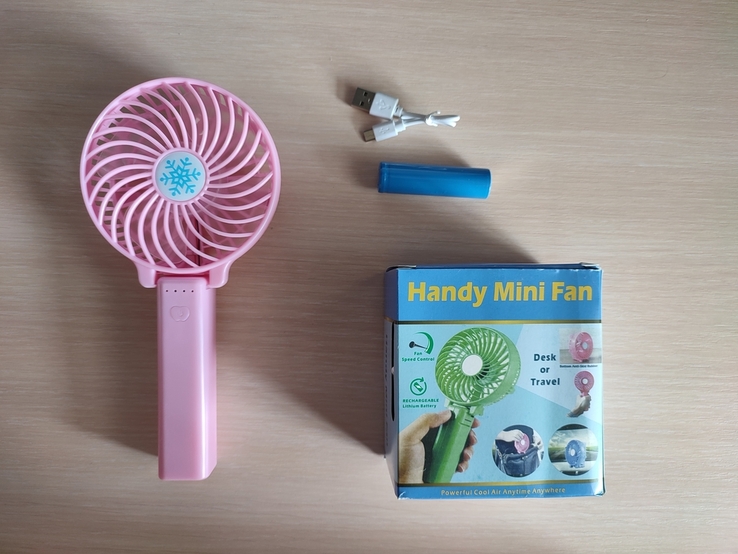 Портативный ручной-настольный Мини Вентилятор Mini Fan Розовый, фото №3