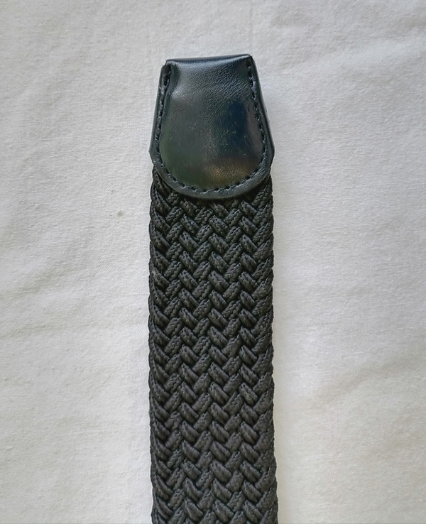 Ремінь чоловічий чорний плетений 100 см, фото №8