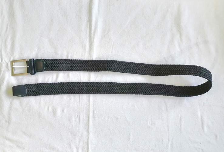 Ремінь чоловічий чорний плетений 100 см, фото №9