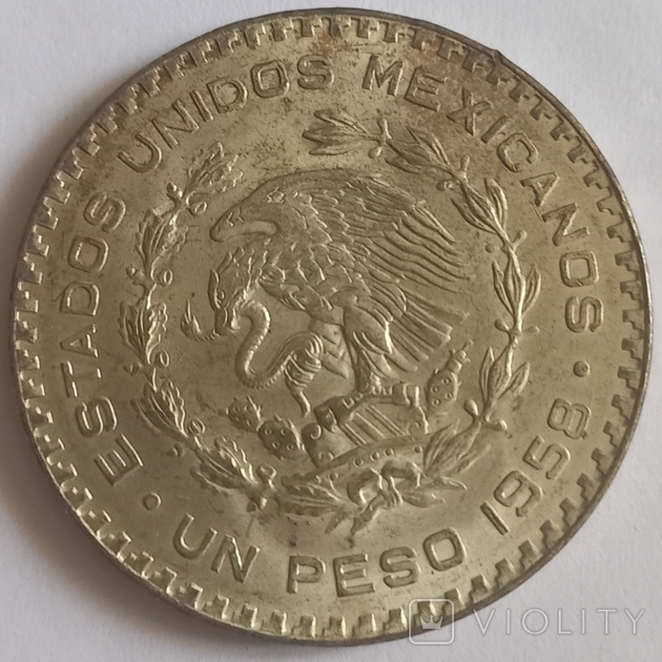 Мексика. 1 песо 1958, фото №3