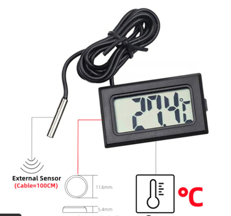 Цифровий РК-термометр, датчик температури, автоматичний контроль, холодильник,камера, photo number 3