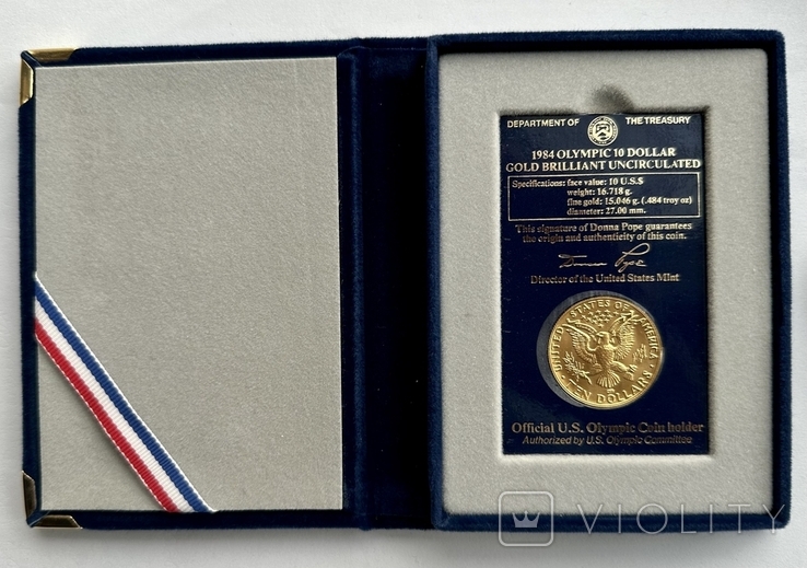 10 долларов 1984 год США, золото 16,718 грамм 900, фото №4