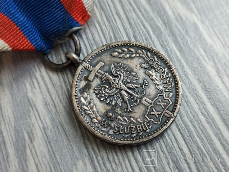 Медаль. 20 років бездоганної служби народу / МВС / Польща, фото №5