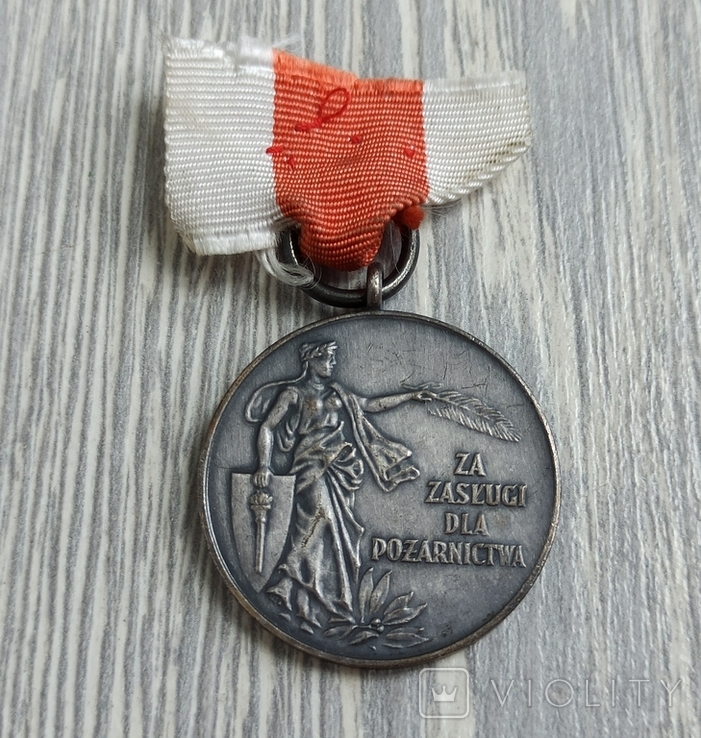 Медаль. За заслуги / пожежна служба / Польща, фото №2
