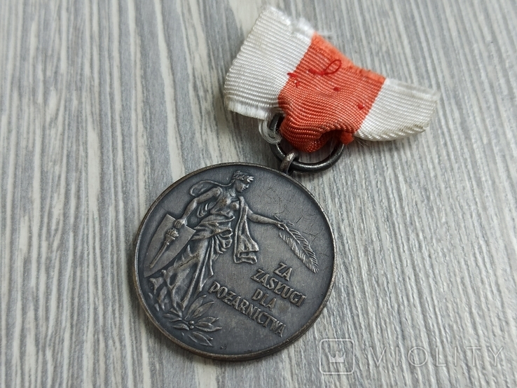Медаль. За заслуги / пожежна служба / Польща, фото №5