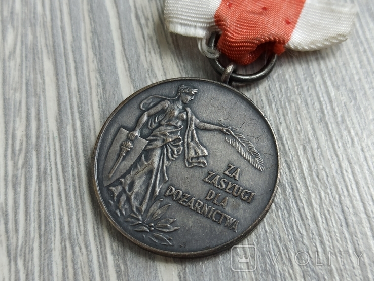 Медаль. За заслуги / пожежна служба / Польща, фото №6