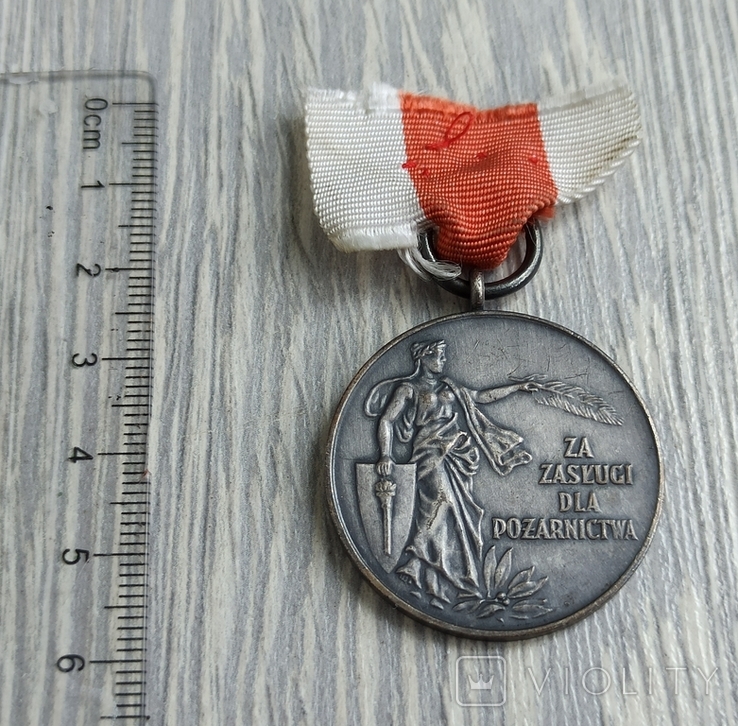 Медаль. За заслуги / пожежна служба / Польща, фото №12