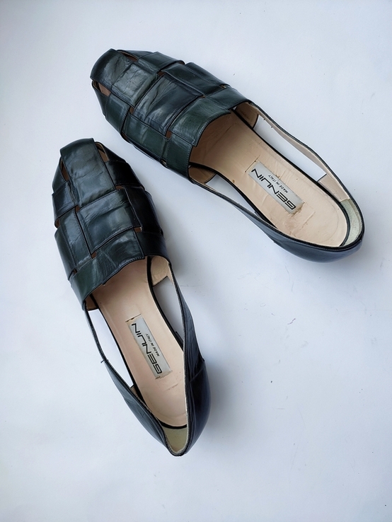 Стильні шкіряні лофери босоніжки сандалі Genuin made in Italy, фото №3