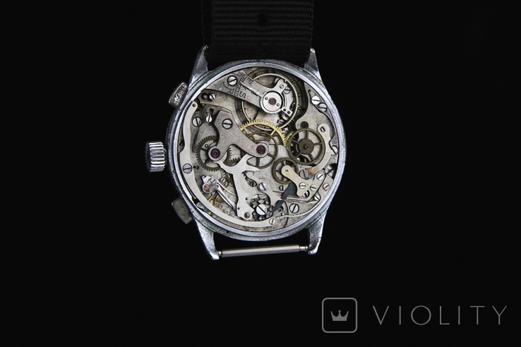 Старовинні швейцарські наручні годинники з хронографом, фото №12